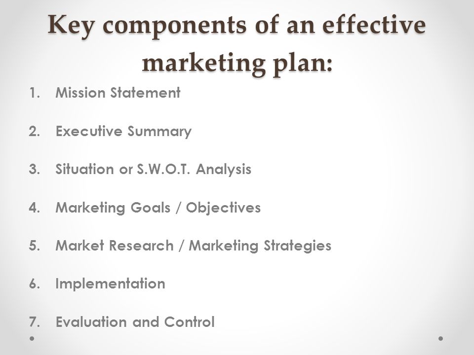 Executive summary situation analysis marketing objectives strategies tactics financial consideration